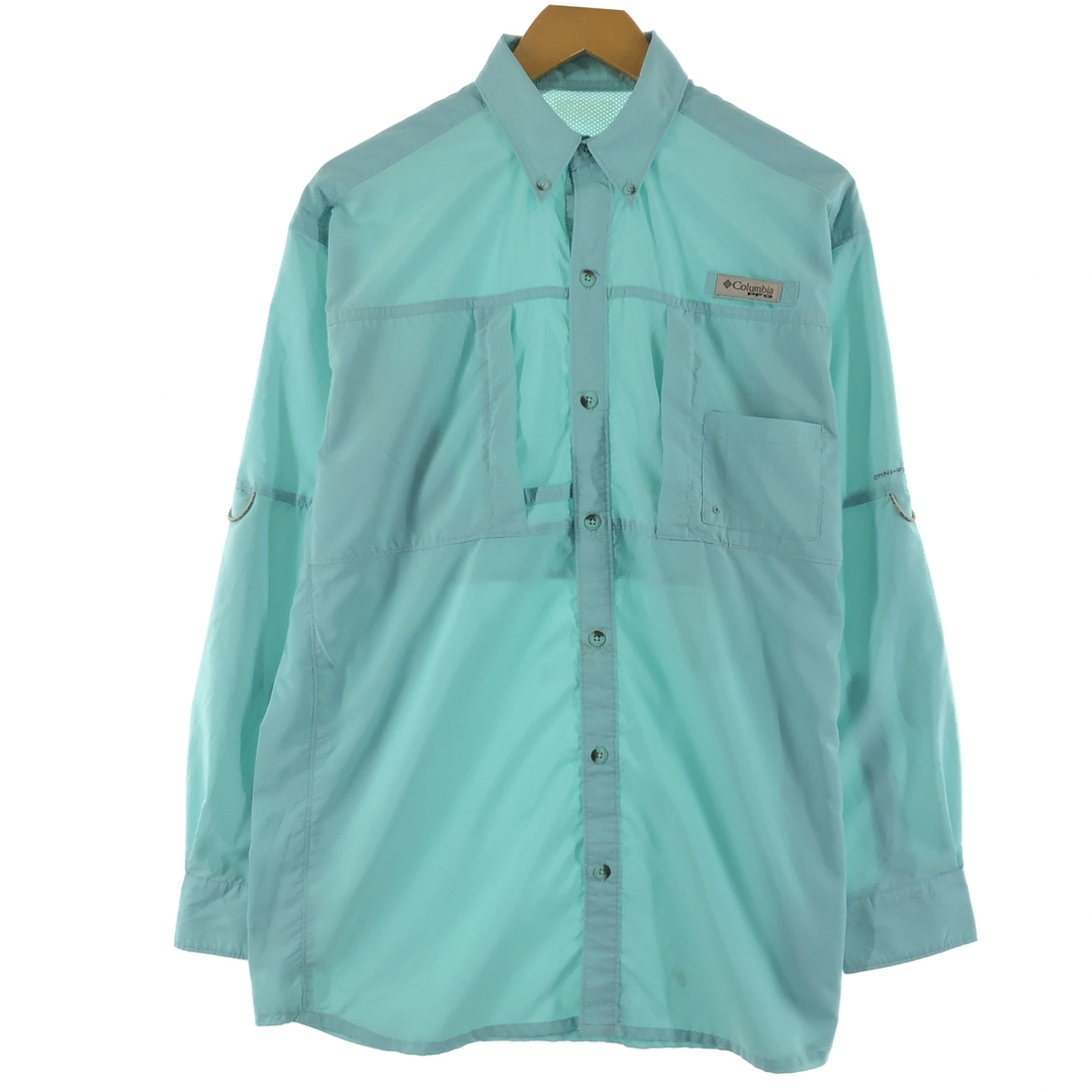 美品 Colombia コロンビア フィッシングシャツ PFG ブルー  L