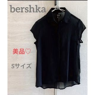 ベルシュカ(Bershka)のbershka ♡シアーブラウス　黒　Sサイズ(シャツ/ブラウス(半袖/袖なし))