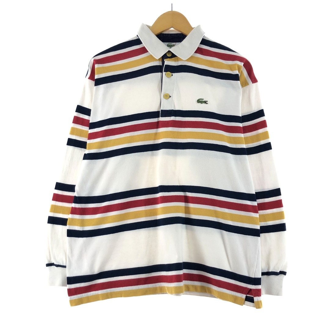 LACOSTE(ラコステ)の古着 ラコステ LACOSTE 長袖 マルチボーダー ボーダー ポロシャツ メンズXL /eaa369890 メンズのトップス(ポロシャツ)の商品写真