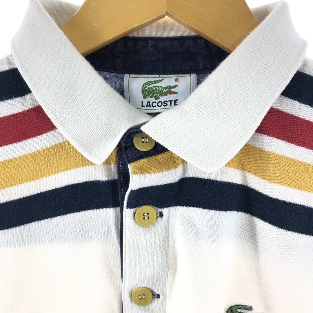 LACOSTE(ラコステ)の古着 ラコステ LACOSTE 長袖 マルチボーダー ボーダー ポロシャツ メンズXL /eaa369890 メンズのトップス(ポロシャツ)の商品写真