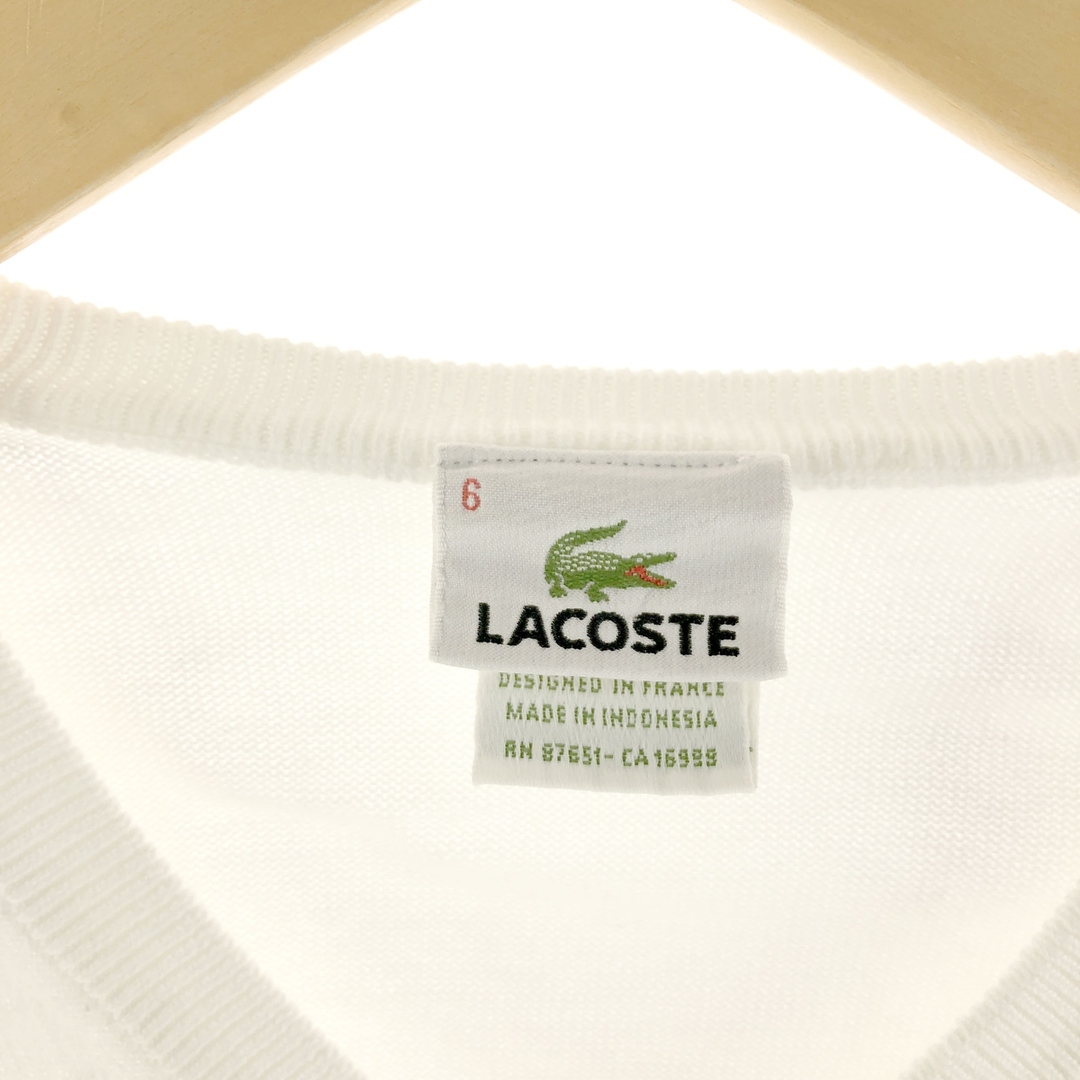 LACOSTE(ラコステ)の古着 ラコステ LACOSTE Vネック コットンニットセーター メンズXL /eaa372402 メンズのトップス(ニット/セーター)の商品写真