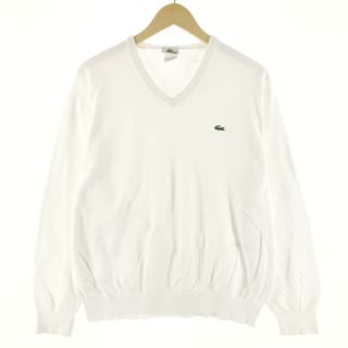 ラコステ(LACOSTE)の古着 ラコステ LACOSTE Vネック コットンニットセーター メンズXL /eaa372402(ニット/セーター)