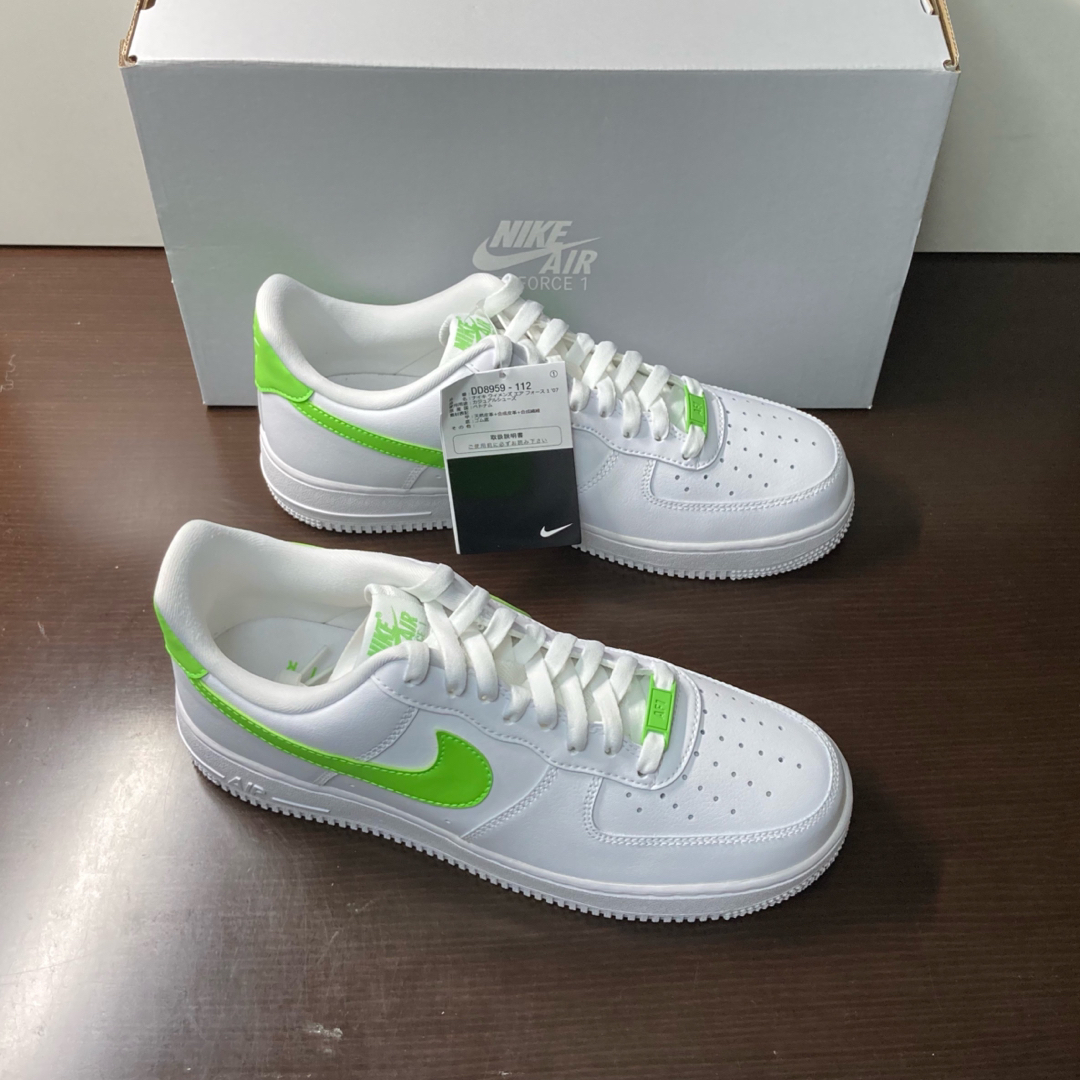 【新品26.5cm相当】NIKE W エアフォース1’07 ホワイト/グリーン