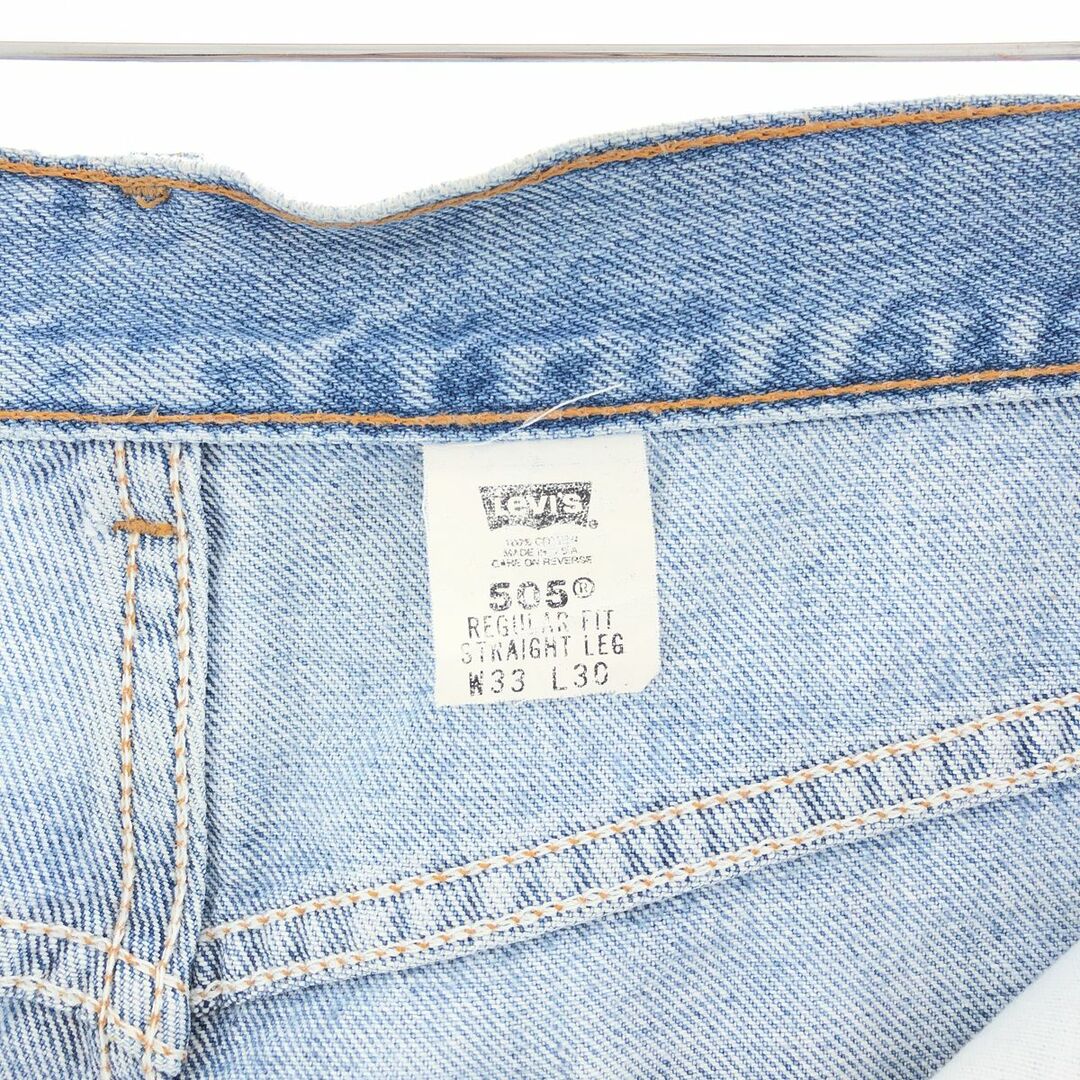 無地生産国00年代 リーバイス Levi's 505 REGULAR FIT STRAIGHT LEG テーパードジーンズ デニムパンツ USA製 メンズw31 /taa000706