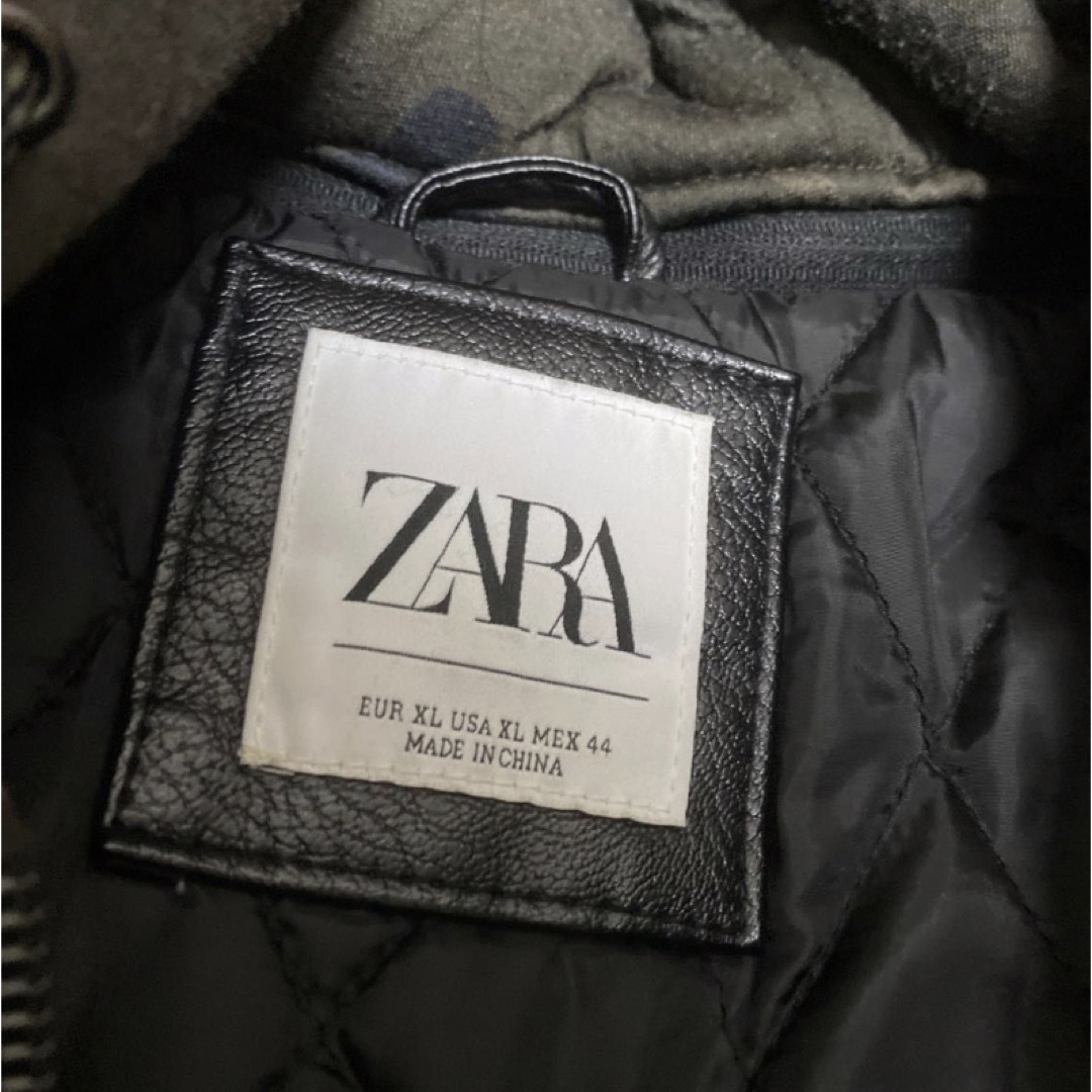ZARA(ザラ)の美品　ZARA ライダースジャケット　XL  フード付き メンズのジャケット/アウター(ライダースジャケット)の商品写真
