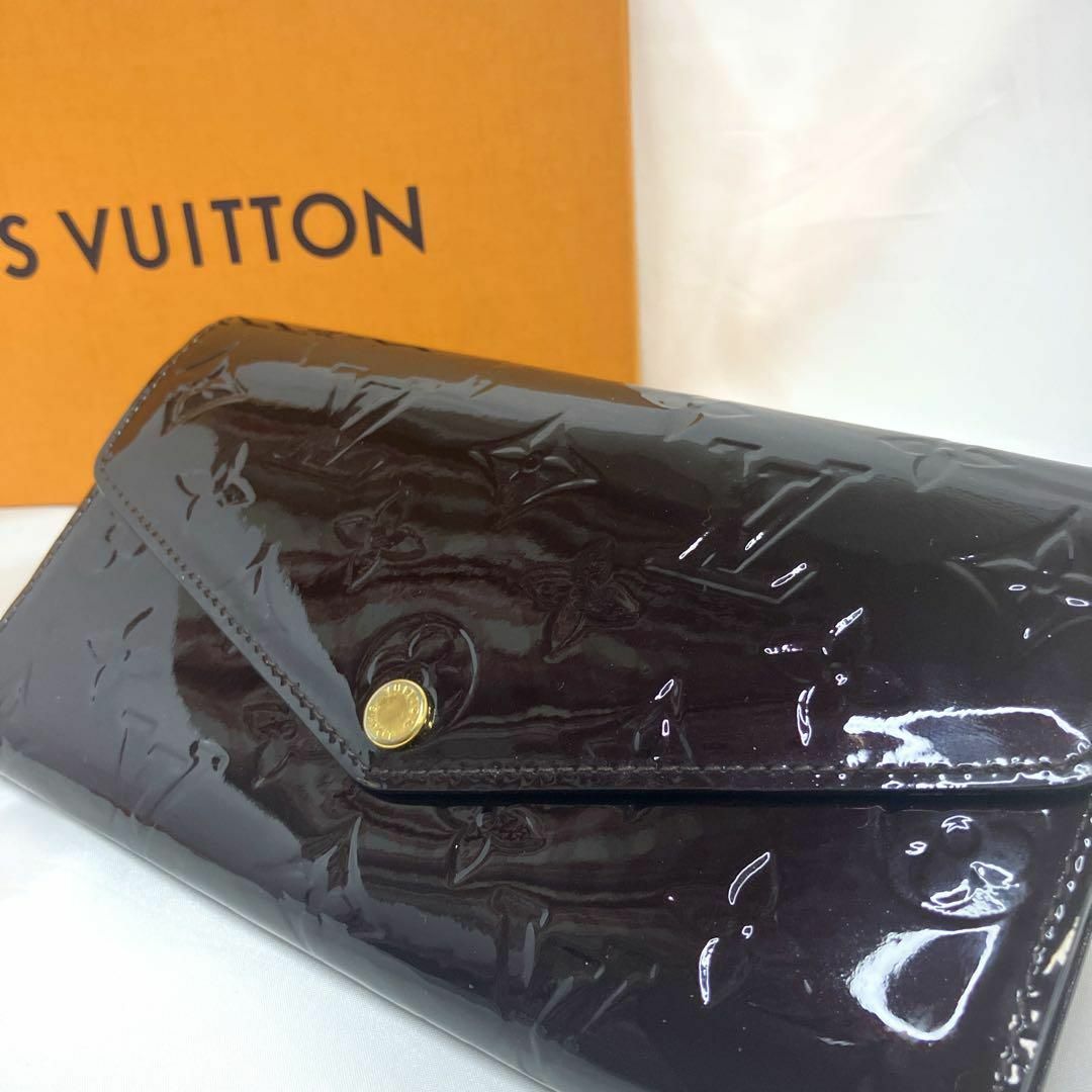 LOUIS VUITTON 長財布　モノグラム　ヴェルニ　エナメル　レザー