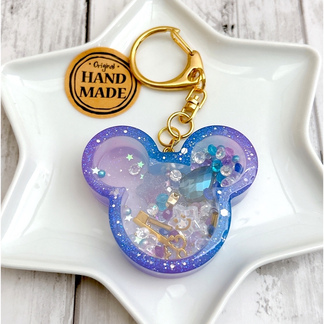 ハンドメイド レジン シャカシャカキーホルダー ビジュー ストラップ