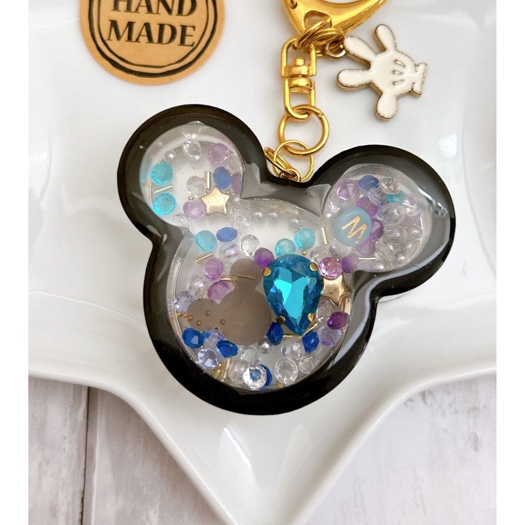 ハンドメイド レジン シャカシャカキーホルダー ディズニー Disney パール
