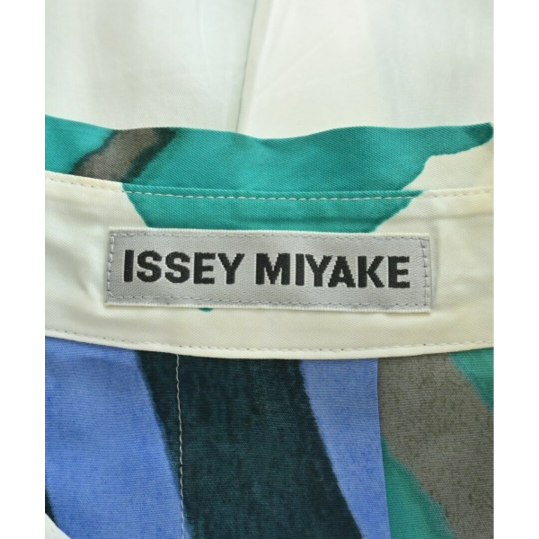 ISSEY MIYAKE カジュアルシャツ 2(M位) 白x緑x青等(総柄) 2