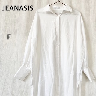 ジーナシス(JEANASIS)のJEANASIS ジーナシス　ホワイト　シャツ　トップス　レーヨン75%(シャツ/ブラウス(長袖/七分))