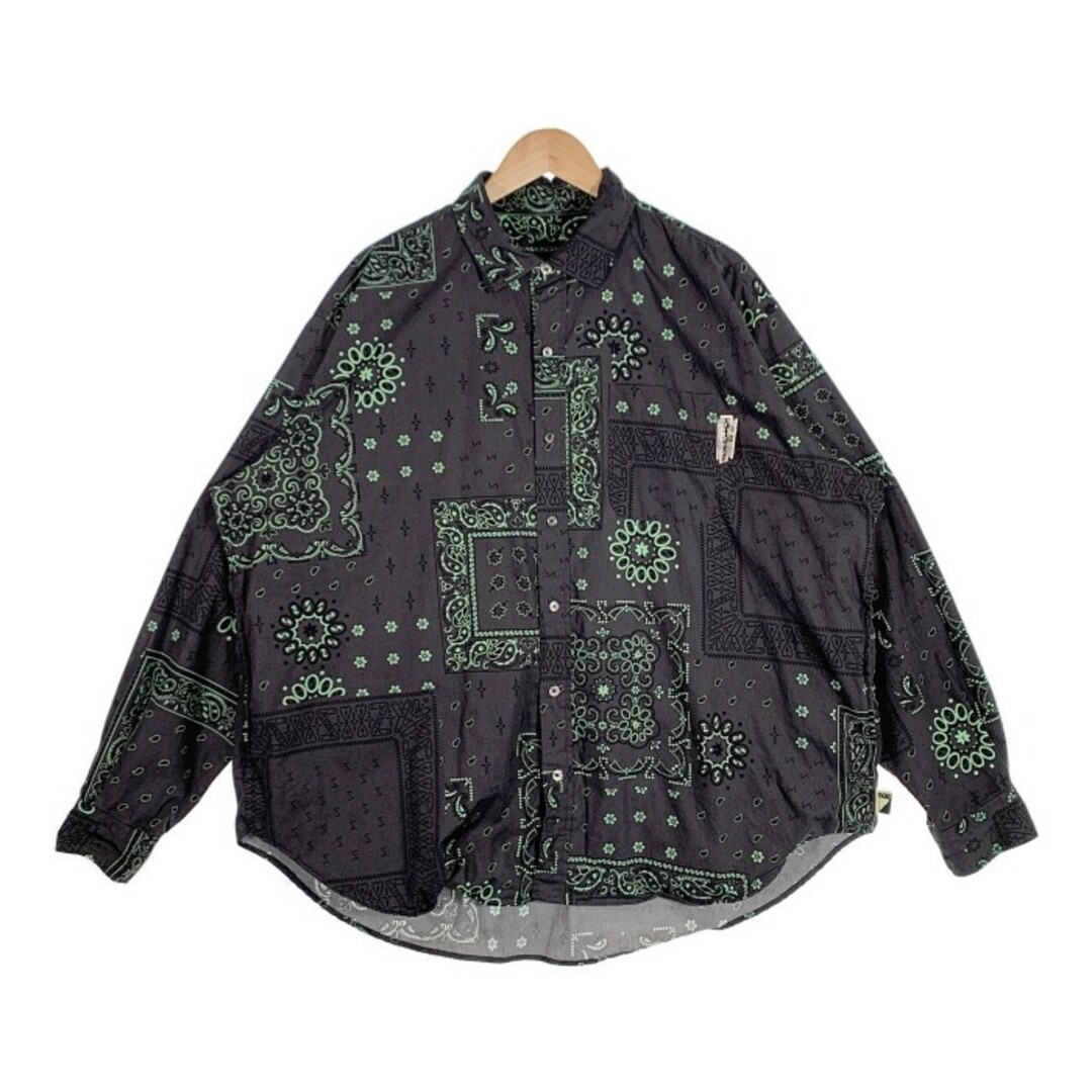 SSZ エスエスズィー 23SS PAISLEY SHIRT ペイズリーシャツ ブラック オーバーサイズ Size M