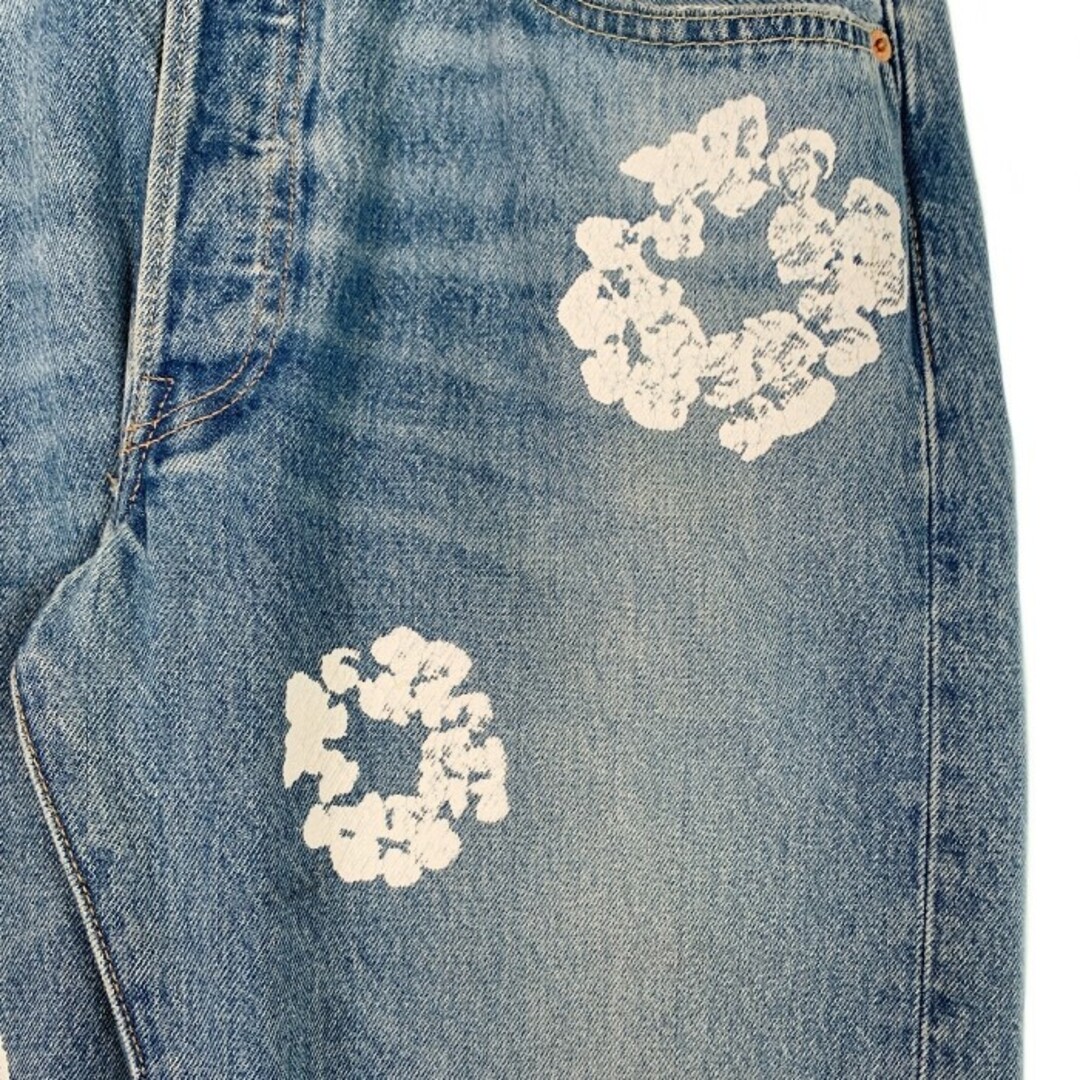 DENIM TEARS デニムティアーズ LEVI'S リーバイス 501 DT Wreath Jean リースプリント デニムパンツ インディゴ  Size 33×32