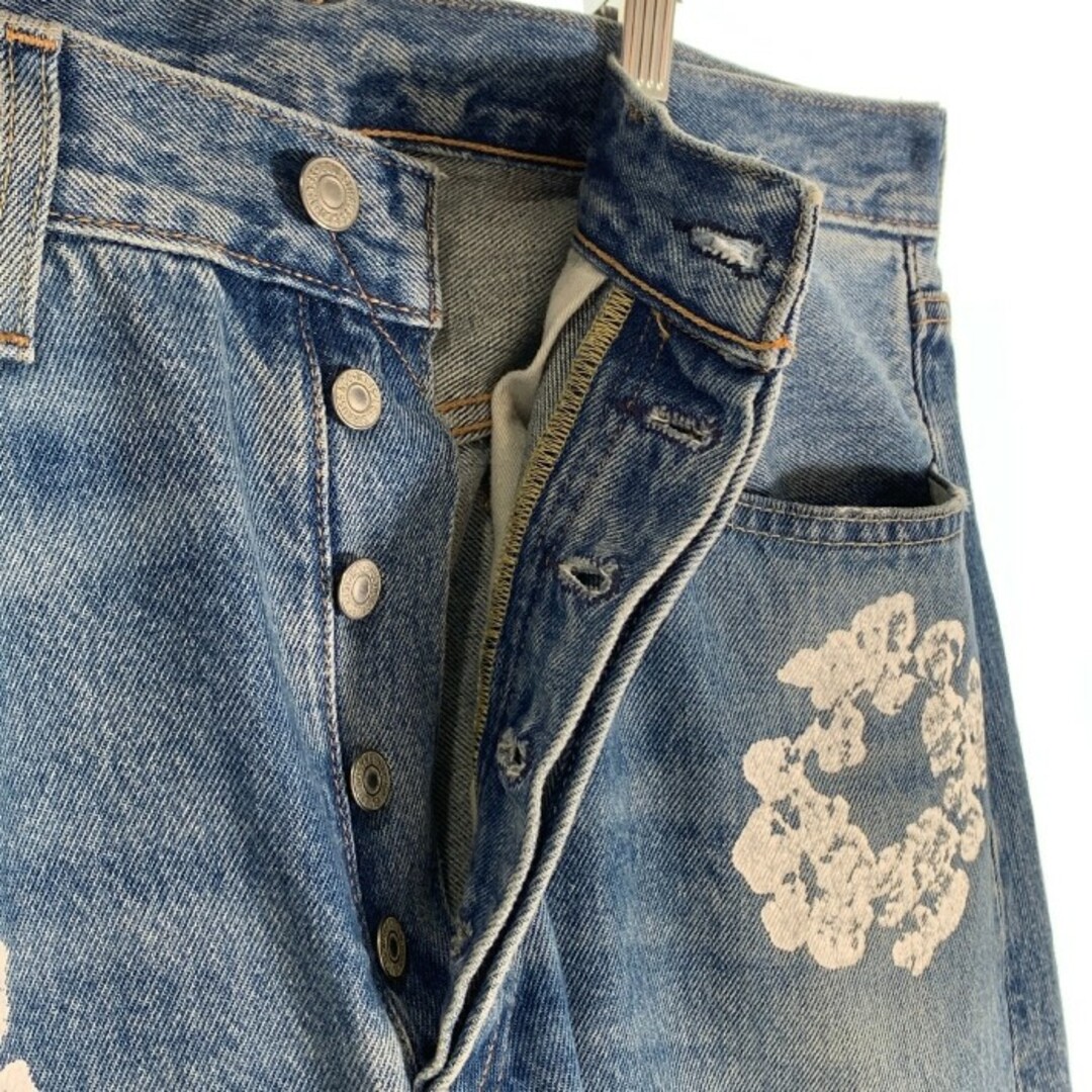 DENIM TEARS デニムティアーズ LEVI'S リーバイス 501 DT Wreath Jean リースプリント デニムパンツ インディゴ  Size 33×32