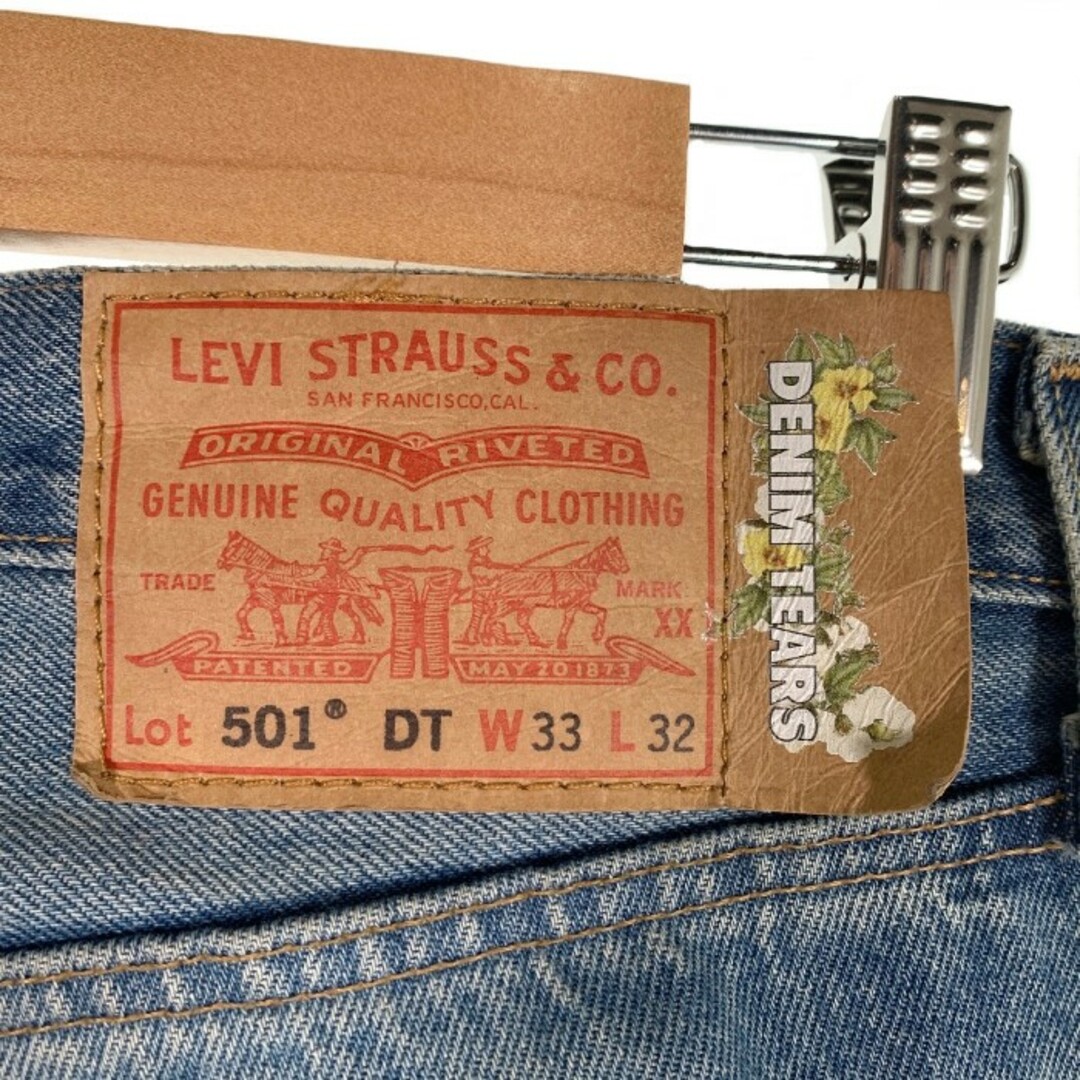 DENIM TEARS デニムティアーズ ×Levi's Cotton Wreath Jean コットンリースジーンズ 501 花輪プリント インディゴ