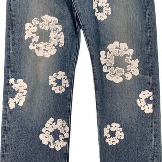 DENIM TEARS デニムティアーズ ×Levi's Cotton Wreath Jean コットンリースジーンズ 501 花輪プリント インディゴ