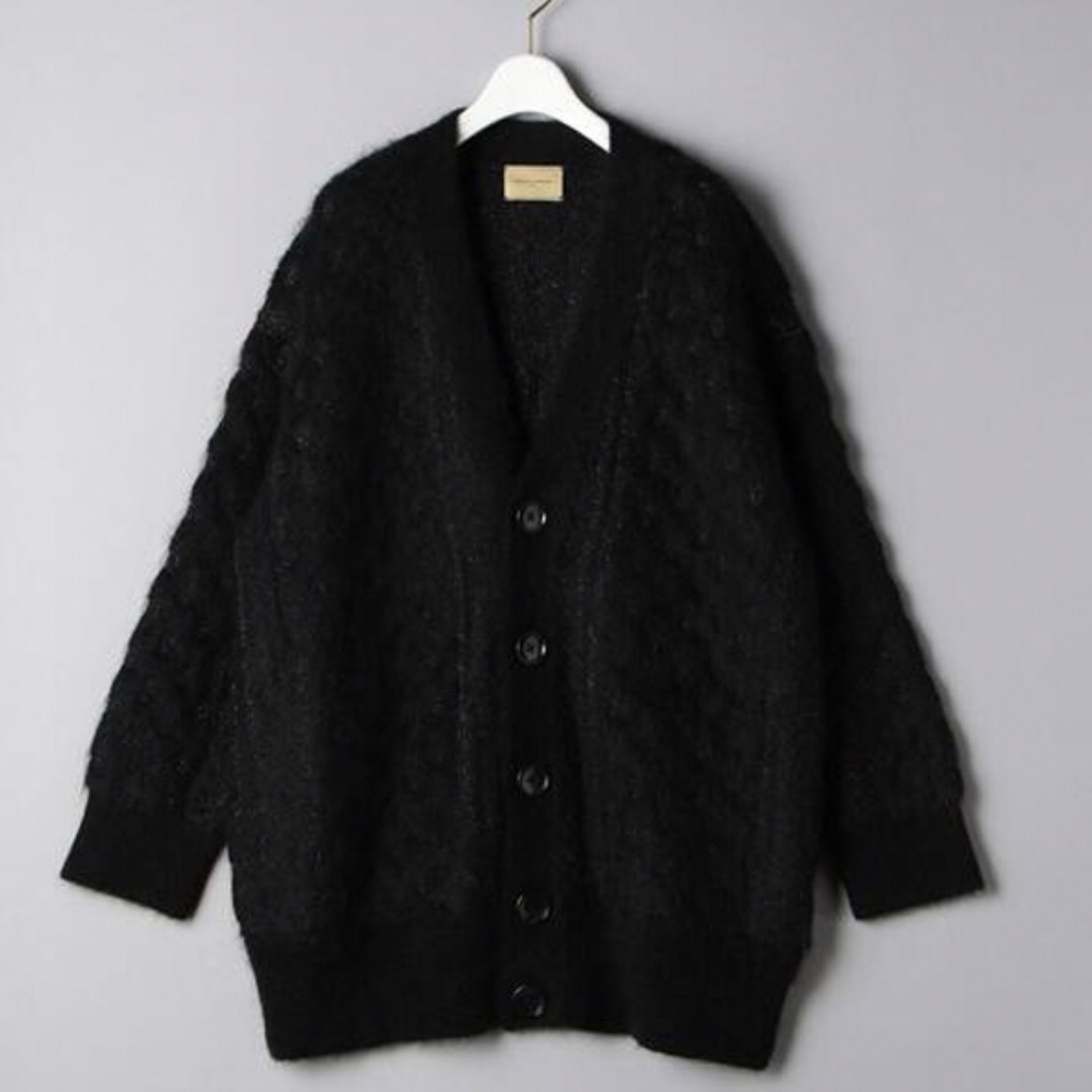 定5万【ユナイテッドアローズ】UGSCBS ケーブル カーディガン ブラック
