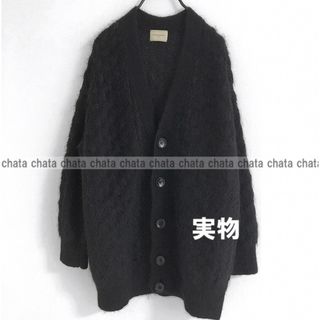 定5万【ユナイテッドアローズ】UGSCBS ケーブル カーディガン ブラック黒