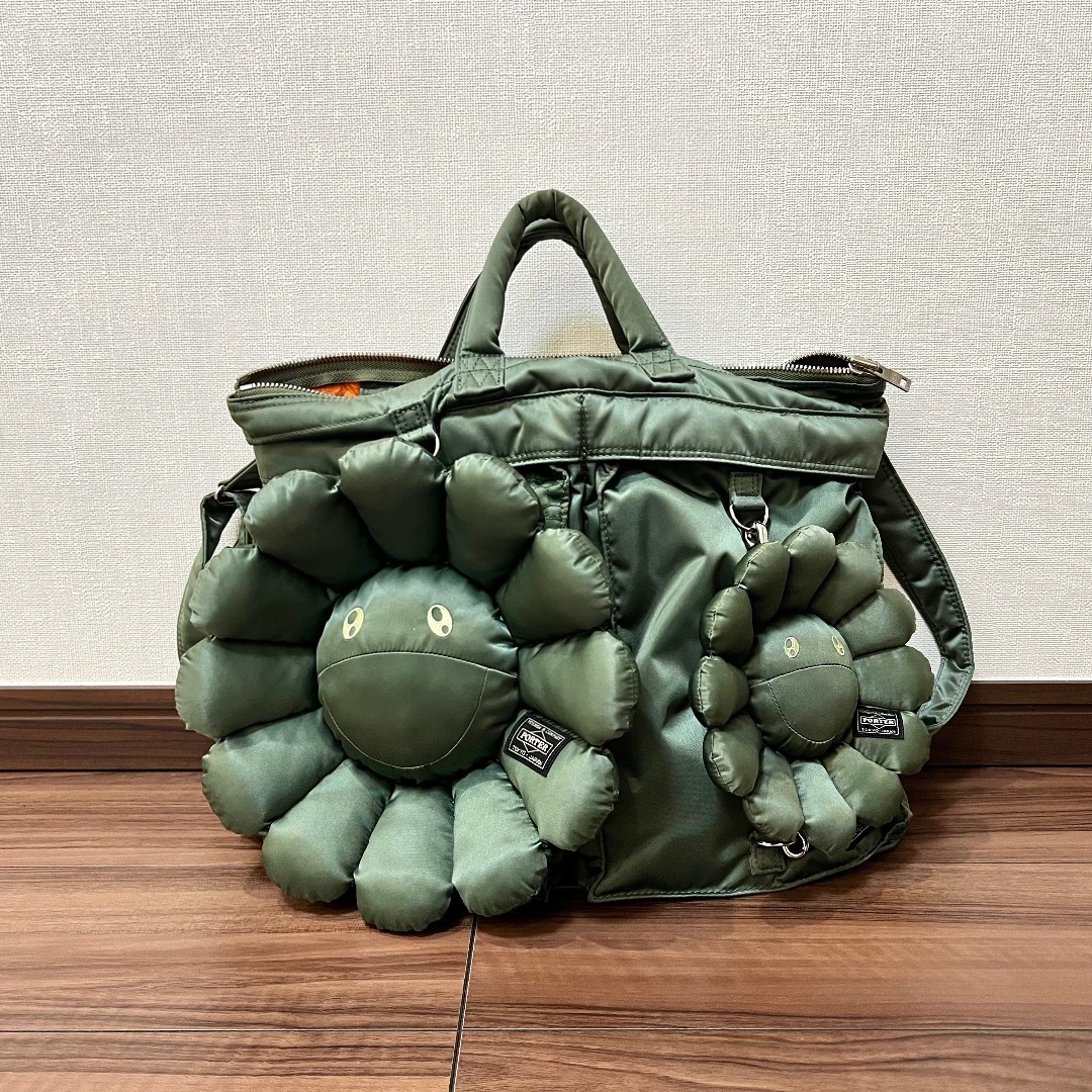 Takashi Murakami x PORTER 2Way Helmet Bag Sage Green