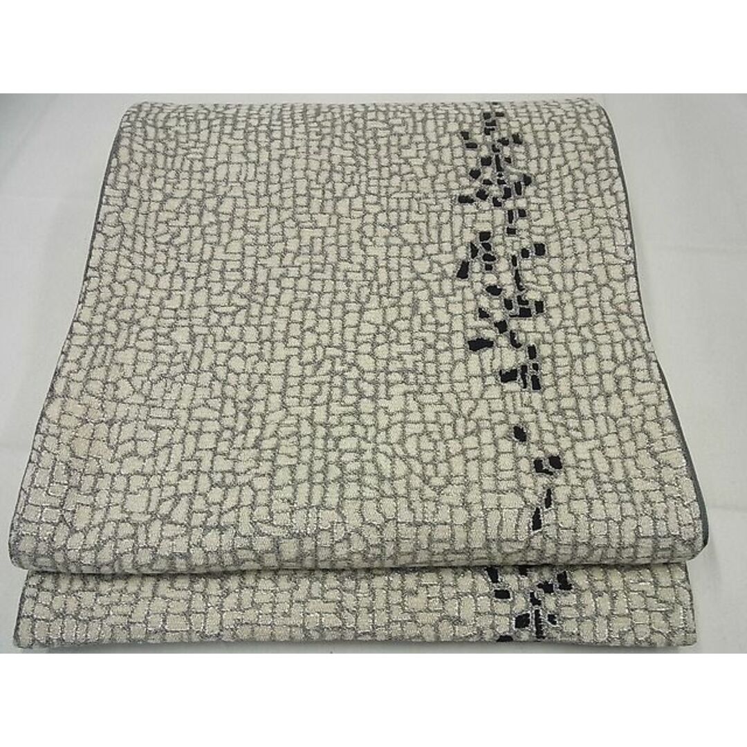 平和屋1□極上 六通柄袋帯 石畳 銀糸 逸品 帯