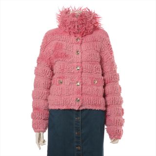 シャネル(CHANEL)のシャネル ココボタン アルパカ×ナイロン×ウール 36 ピンク レディース(その他)