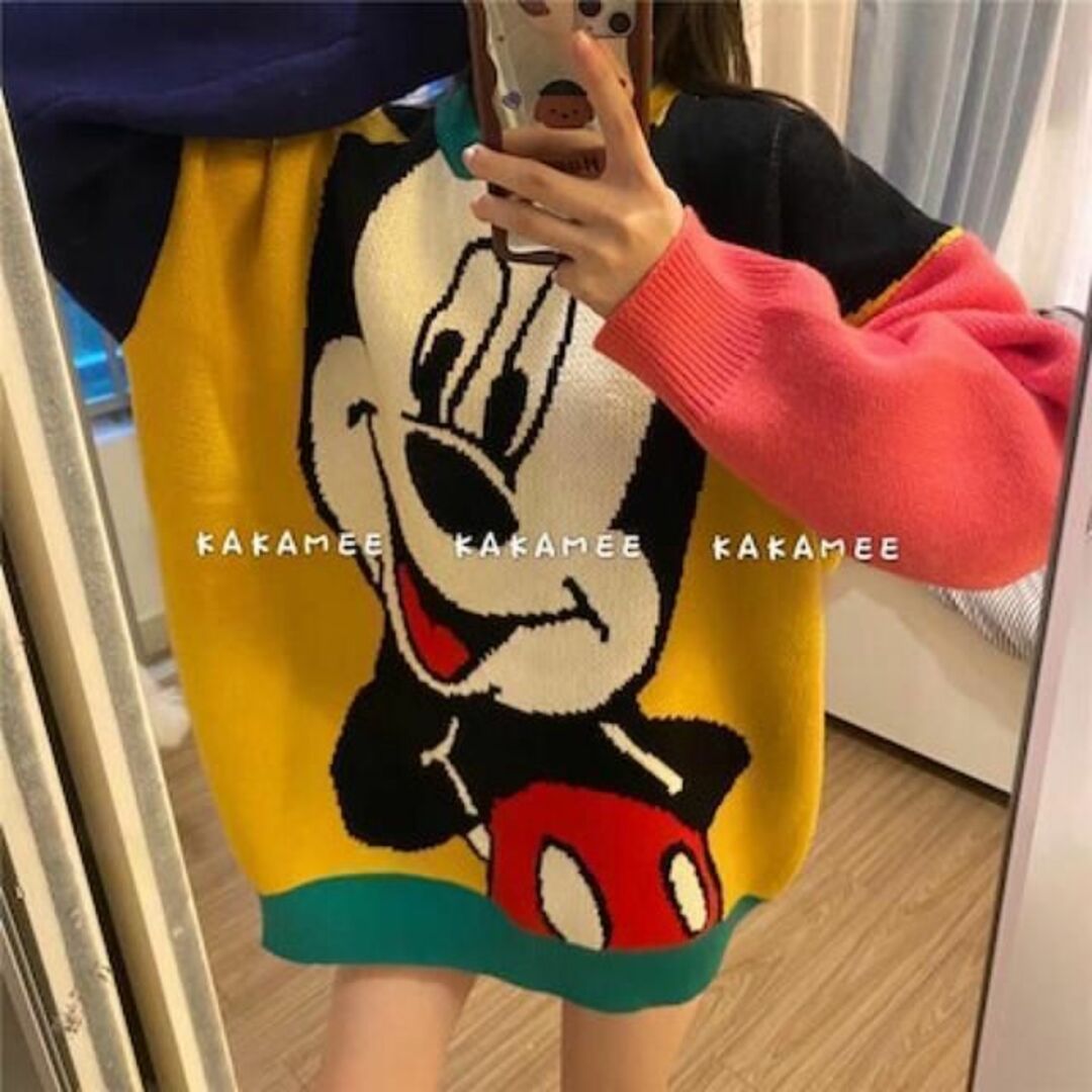 セーター 韓国ファッション ミッキー コート トップス ファションディズニー