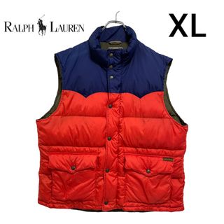 ラルフローレン(Ralph Lauren)の【美品】ラルフローレン⭐︎ダウンベスト⭐︎バイカラー⭐︎オレンジ(ダウンベスト)