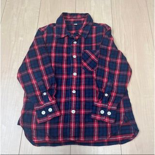 ムジルシリョウヒン(MUJI (無印良品))のチェックシャツ　赤　紺(Tシャツ/カットソー)