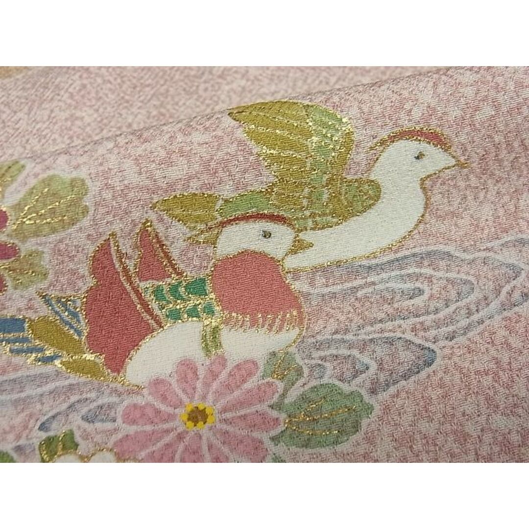 平和屋1■極上　京友禅の第一人者　松井青々　訪問着　駒刺繍　絞り　松竹梅鴛鴦御所車吉祥花文　金彩　逸品3s20358