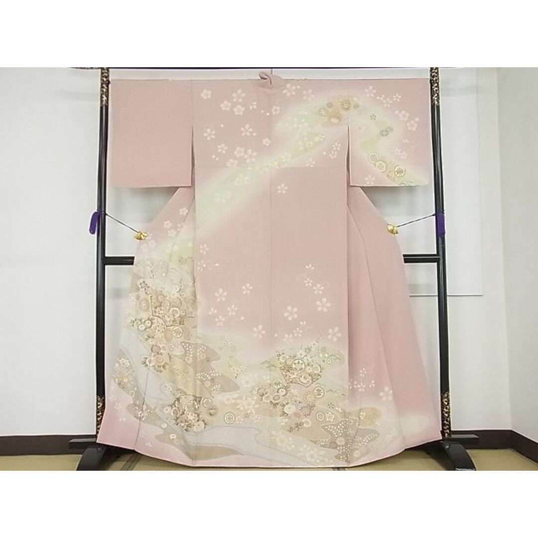 平和屋1■上質な長襦袢　袷　鞠花地紋　暈し染め　さが美扱い　逸品　未使用3s2092