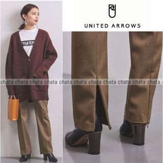 ユナイテッドアローズ(UNITED ARROWS)の【ユナイテッドアローズ】バックジップ スリット パンツ　裾スリットパンツ(カジュアルパンツ)