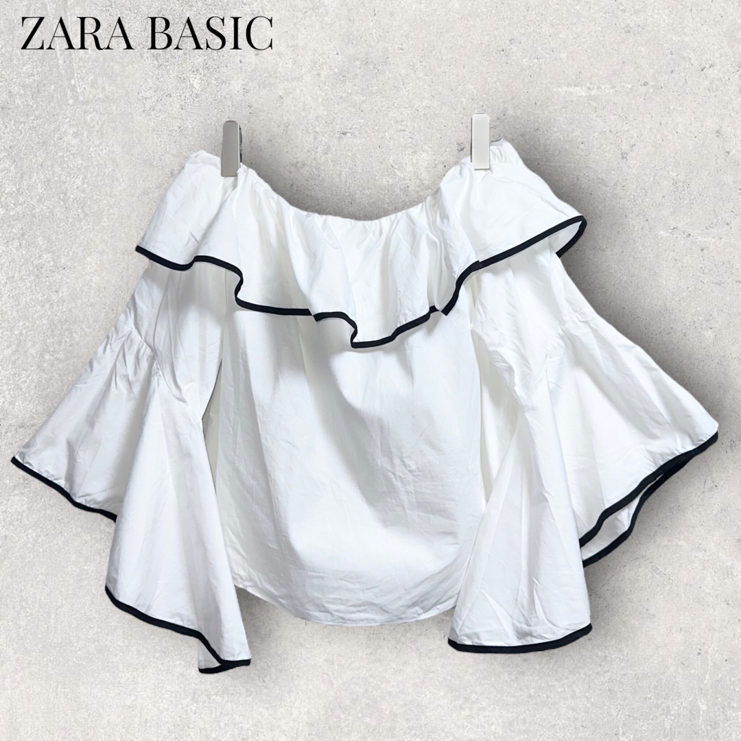 ZARA(ザラ)のZARA BASIC コットンブラウス ザラ ホワイト レディースのトップス(シャツ/ブラウス(長袖/七分))の商品写真