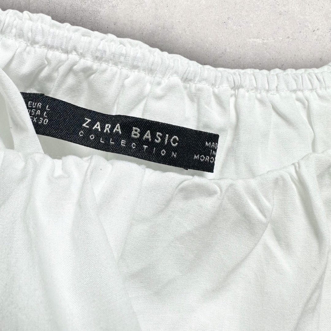 ZARA(ザラ)のZARA BASIC コットンブラウス ザラ ホワイト レディースのトップス(シャツ/ブラウス(長袖/七分))の商品写真