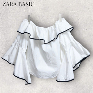 ザラ(ZARA)のZARA BASIC コットンブラウス ザラ ホワイト(シャツ/ブラウス(長袖/七分))