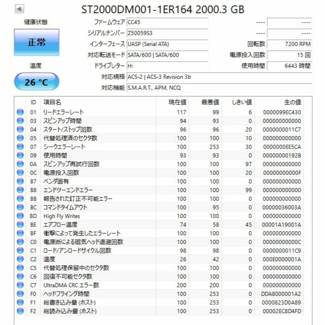 ☆Seagate シーゲート ST2000DM001 HDD 2TB 稼働極少 2