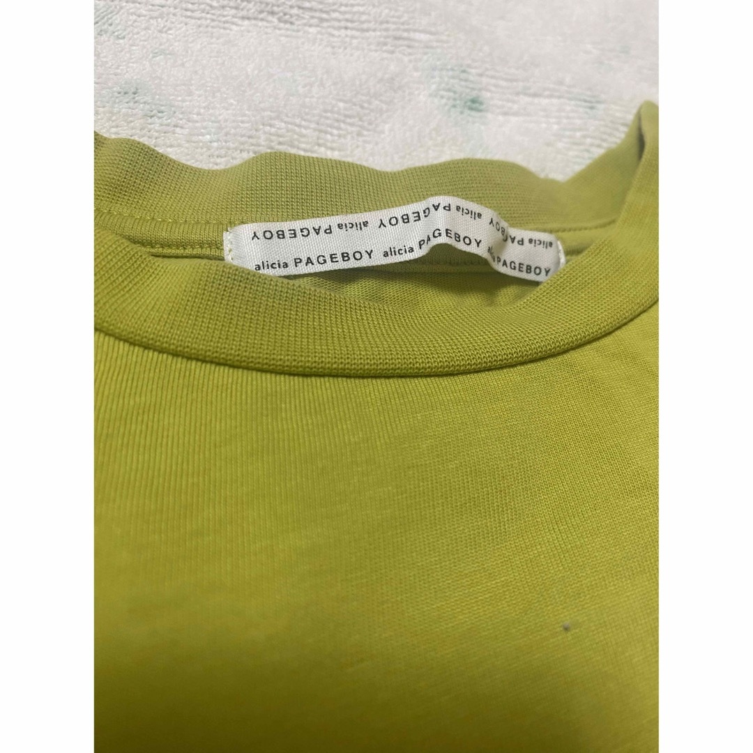 PAGEBOY(ページボーイ)のグリーンふんわり袖Tシャツ レディースのトップス(Tシャツ(半袖/袖なし))の商品写真