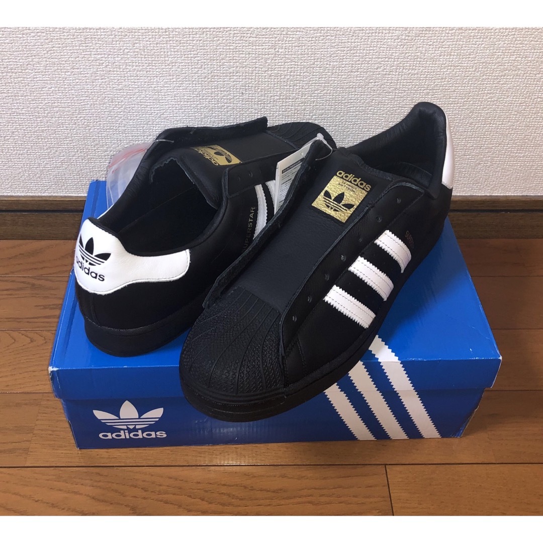 31cm 新品 adidas SUPERSTAR LACELESS ブラック 黒