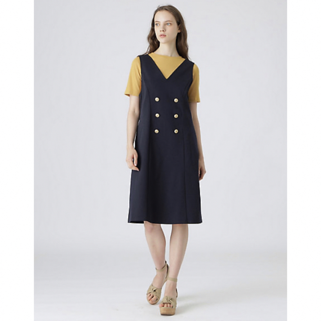 BLUE LABEL ジャンパースカートセットアップ ネイビー - ひざ丈ワンピース
