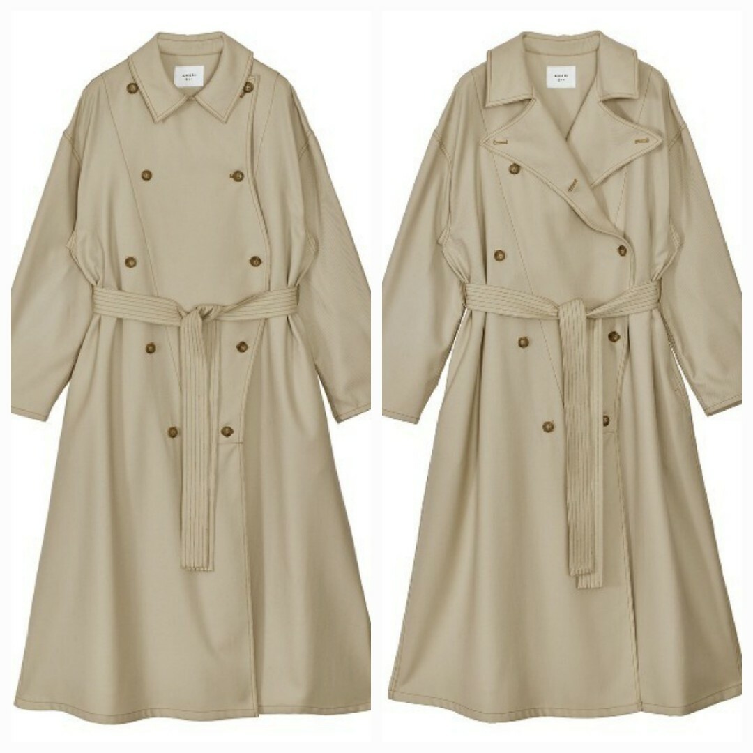 Ameri vintage wave front over coat - トレンチコート