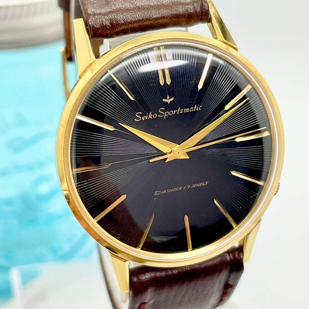 SEIKO(セイコー)の94【美品】SEIKO セイコースポーツマチック時計　メンズ腕時計　ブラック メンズの時計(腕時計(アナログ))の商品写真