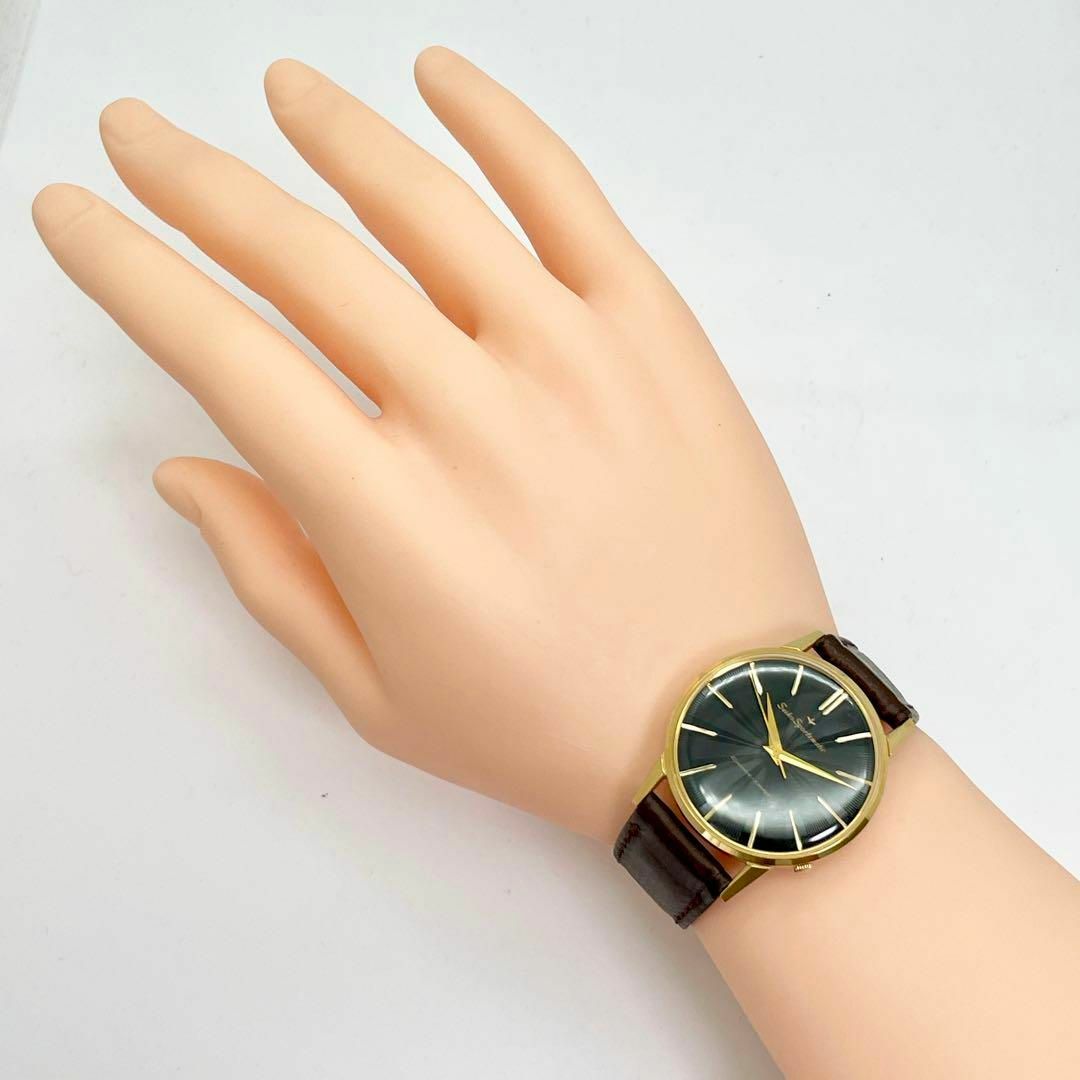 94【美品】SEIKO セイコースポーツマチック時計　メンズ腕時計　ブラック