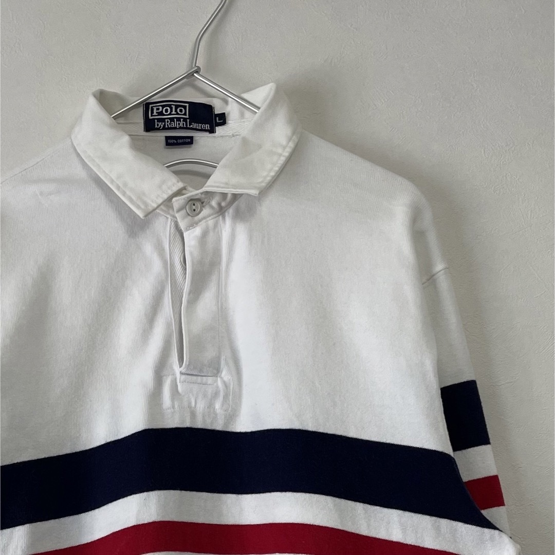POLO SPORT ボーダー ラガー シャツ トリコロール カラー LL POLO SPORT ボーダー ラガー シャツ トリコロール カラー LL