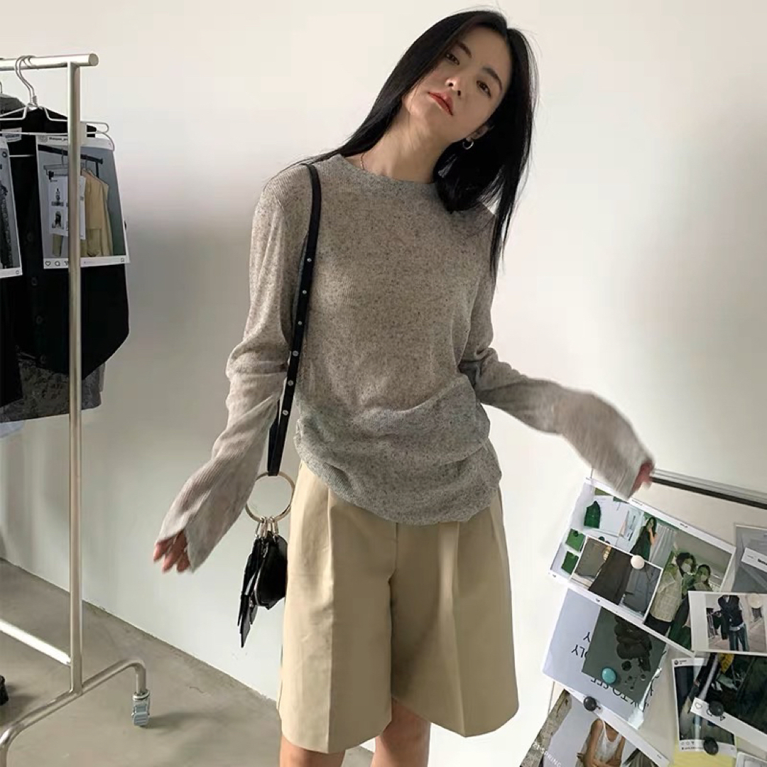 LONG SLEEVE SHEER KNIT TOP レディースのトップス(ニット/セーター)の商品写真