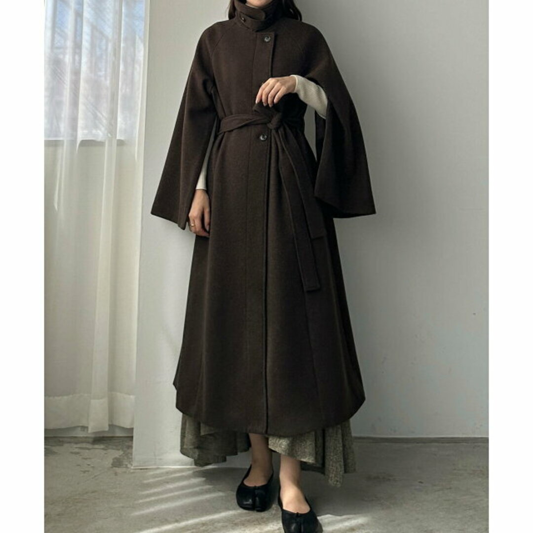 JUNOAH - 【ブラウン】【M】Louere 2wayハイネックコートの通販 JUNOAH - 【ブラウン】【M】Louere 2wayハイネックコートの通販