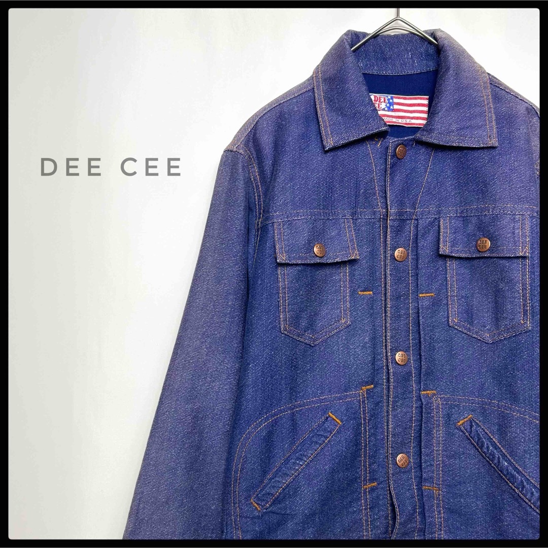 USA製　DEE CEE 80s Gジャン　デニムジャケット　紫　短丈　アメカジ