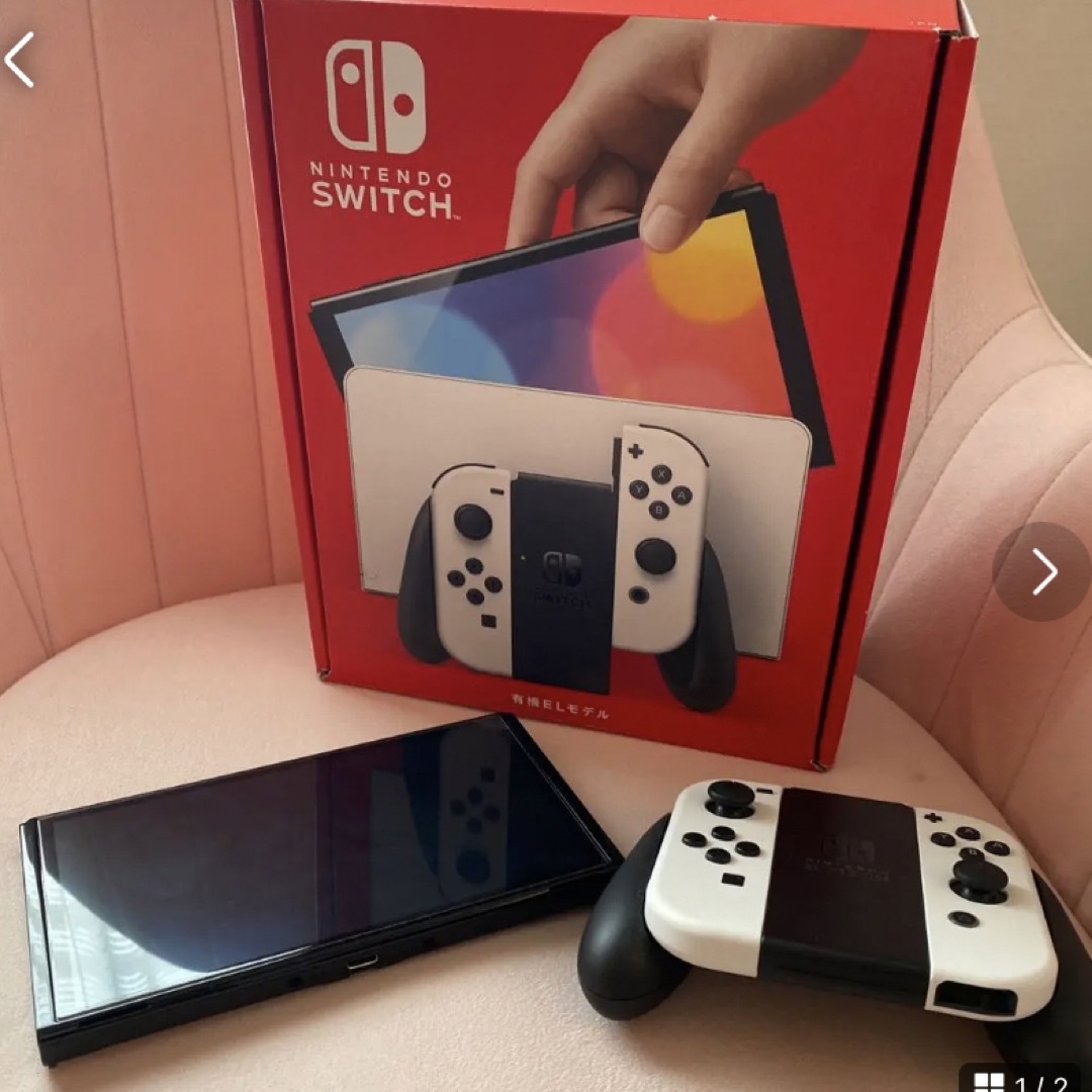 Nintendo Switch - Switch本体有機EL JCホワイトの通販 by あずにゅす