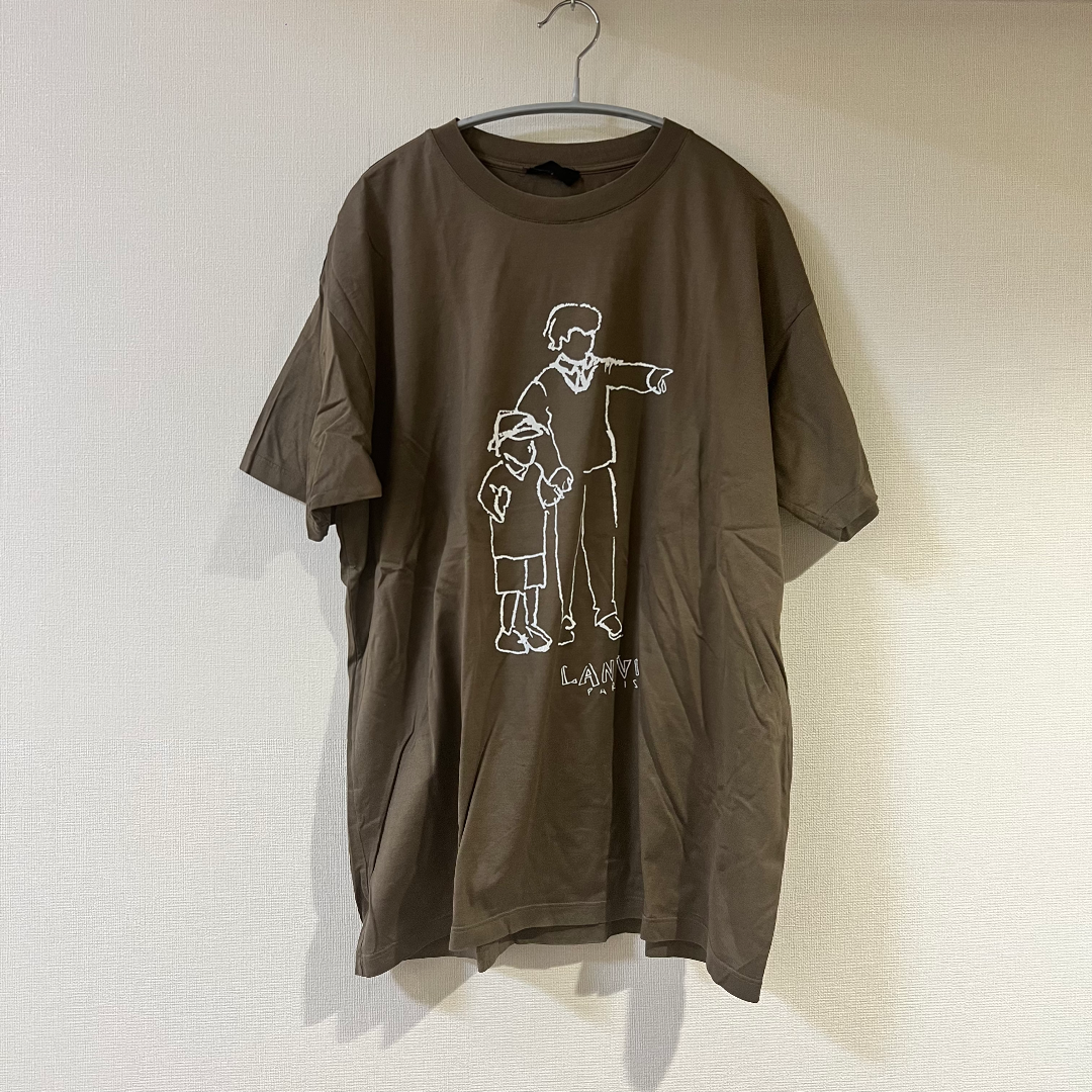 メンズ LANVIN シルクTシャツ ブラウンのサムネイル