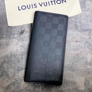 ルイヴィトン(LOUIS VUITTON)の使用感少⭐️ ルイヴィトン 最新モデル ダミエ アンフィニ ブラザ 黒 長財布(長財布)