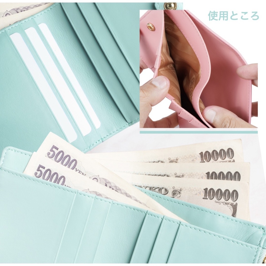 【THA300120】二つ折り クロコダイル 財布 ウォレット ブラック 7