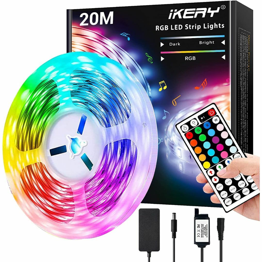 IKERY LEDテープライト20M RGB 両面テープ SMD5050 高輝度