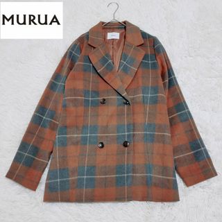 MURUA - ムルーア ダブル テーラードジャケット コート チェック